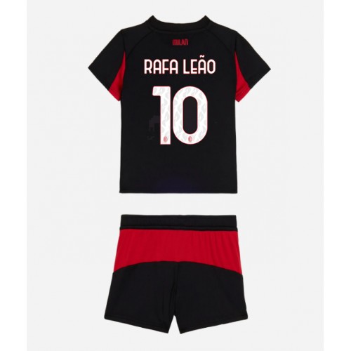AC Milan Rafael Leao #10 Primera Equipación Niños 2025-26 Manga Corta (+ Pantalones cortos)